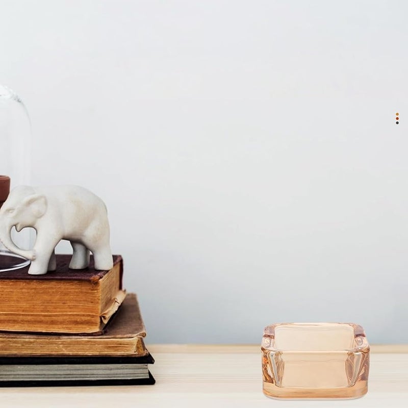 منفضة سجائر من الزجاج الكهرماني للسيارة والمنزل والمكتب للاستخدام الداخلي والخارجي بتصميم محمول - Image 4